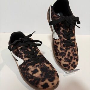Dolce Vita Leopard Print Sneakers with Black Accents